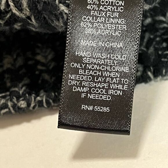 Express Heavyweight Full Zip Men Black Sweater Sz M - Picture 5 of 6